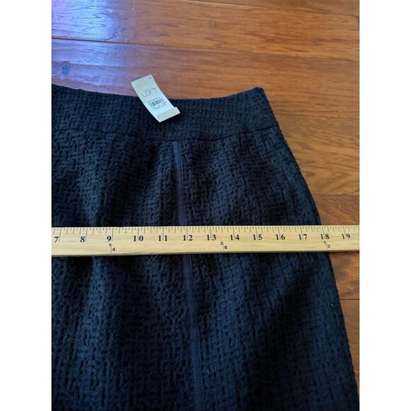 NWT LOFT Black Wool Blend Textured Mini Skirt – Lined, Classic A-Line SZ 0 - Picture 7 of 9